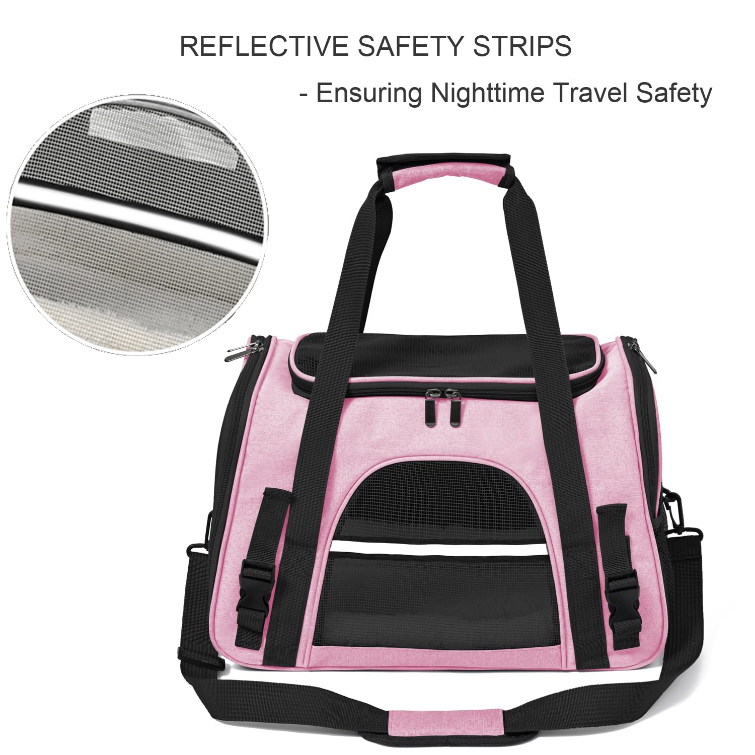 Surilehege cat carrier soft pink airline-approved cabin travel