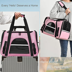 Surilehege cat carrier soft pink collapsible design for storage