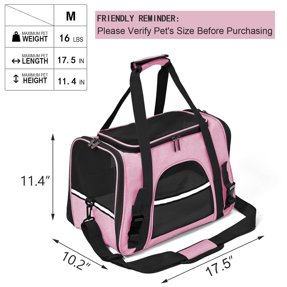 Surilehege cat carrier soft pink hood closed for secure hideaway