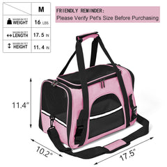 Surilehege cat carrier soft pink hood closed for secure hideaway