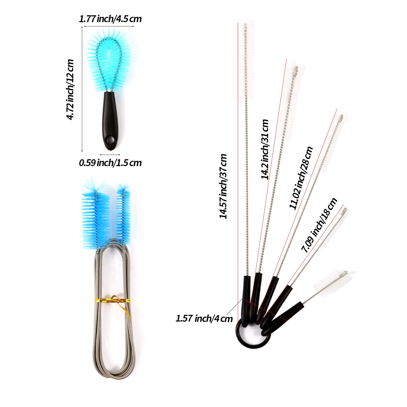Suseg aquarium cleaning brushes variety shows multiple sizes for corners and hard-to-reach spots.