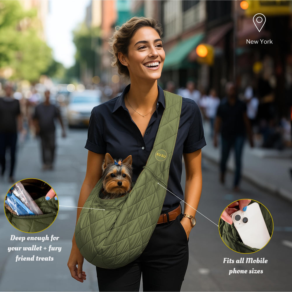 SUSU PET CO. dog sling safety tether keeps your pup secure during walks.