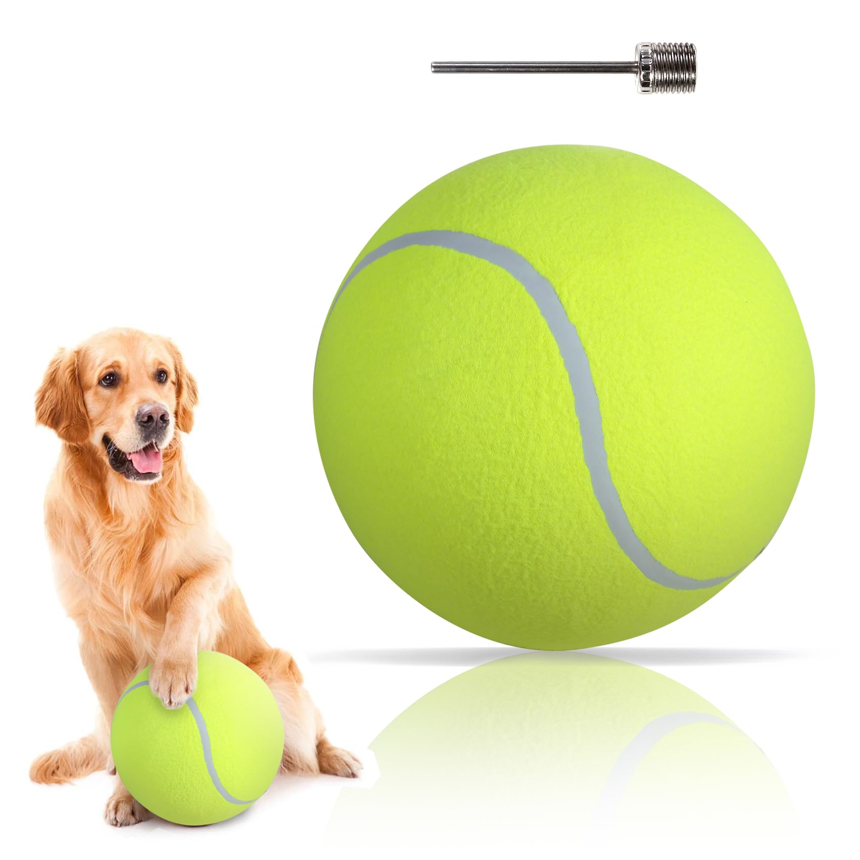 susu & wuwu giant tennis ball for dogs, yellow 9.5in, boosts active play