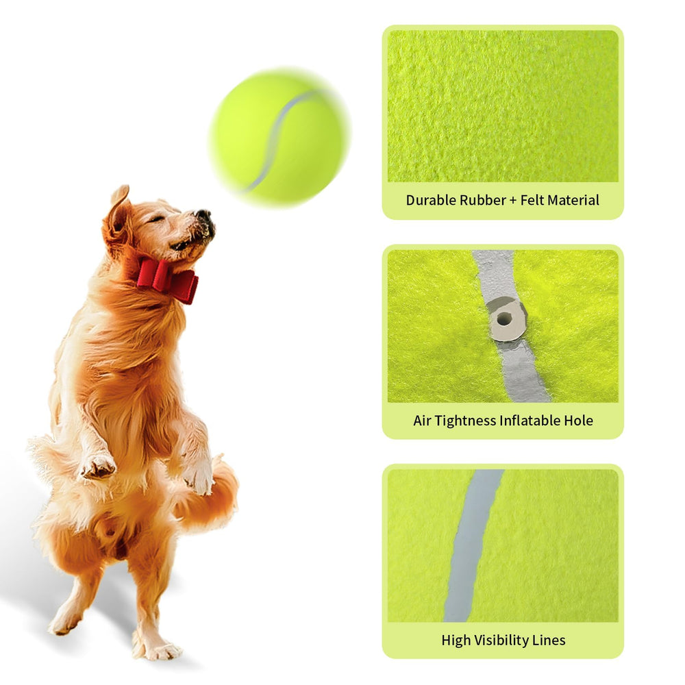 susu & wuwu yellow giant tennis ball for dogs, supports curiosity during play