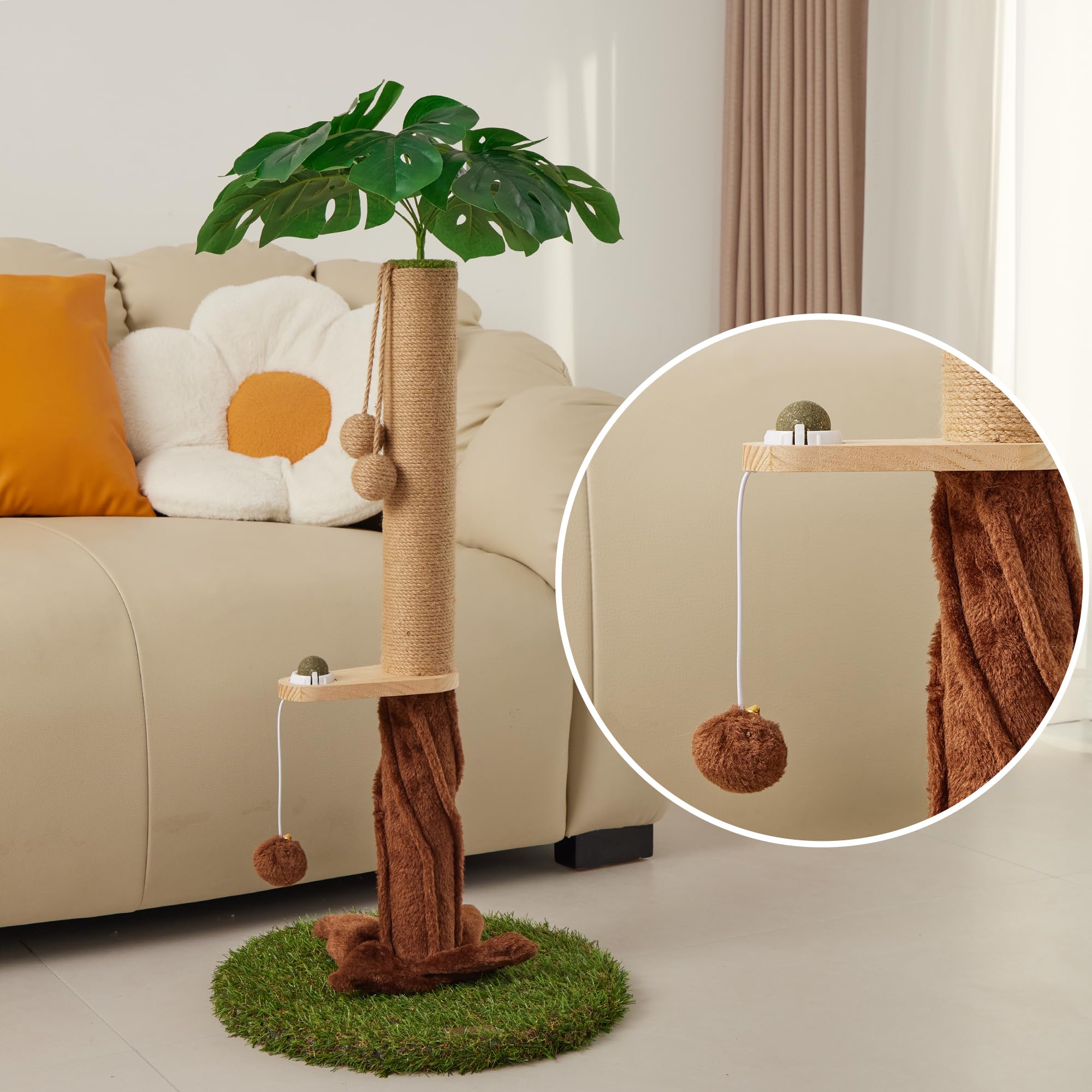 Suudroeen natural sisal rope detail offers wear-resistant scratching.