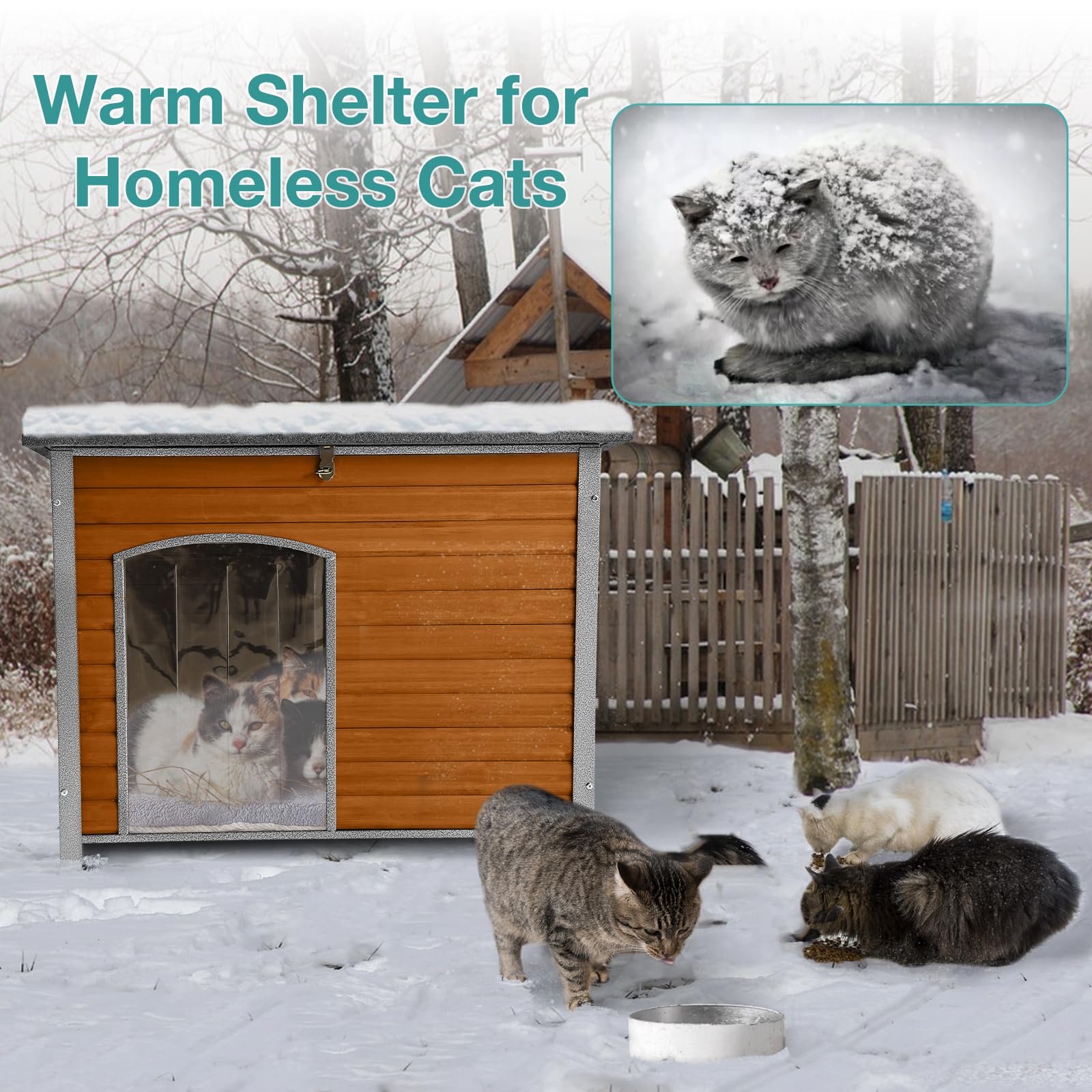Suumerpety wooden cabin dog house offers a cozy shelter.