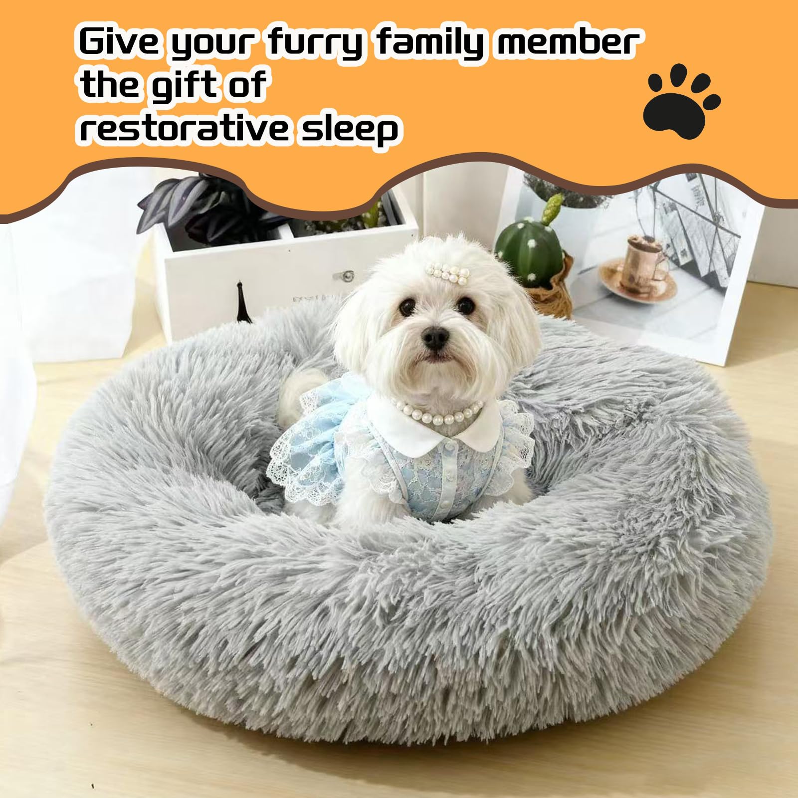 SUVAMJAM Comfort Donut Bed - 20-inch dimensions suit small pets.