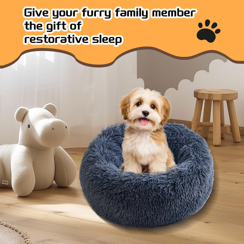 SUVAMJAM Comfort Donut Bed extended plush lining for warmth.