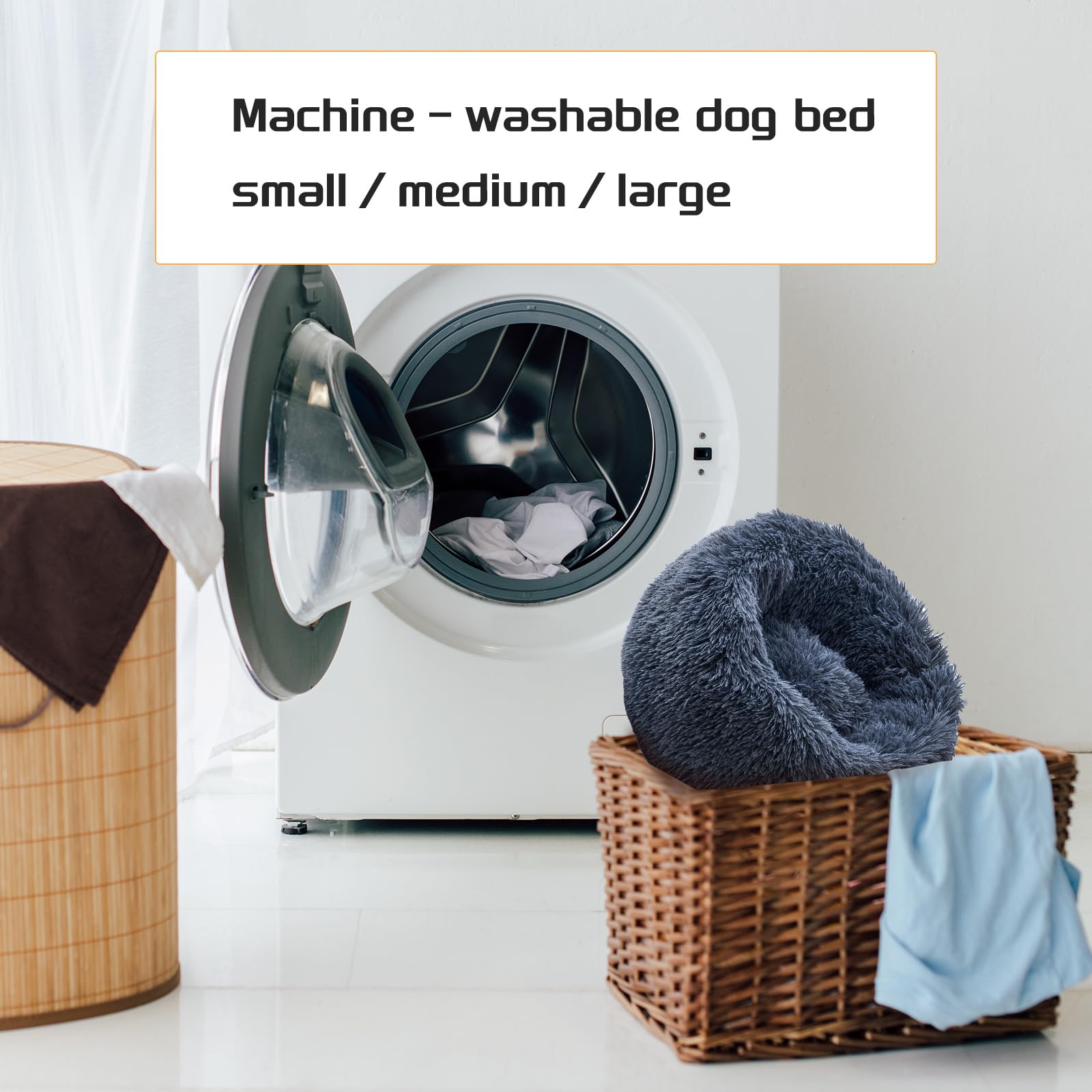 SUVAMJAM Comfort Donut Bed gray color fits any room.