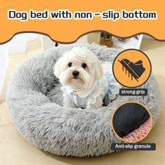 SUVAMJAM Comfort Donut Bed - round shape cushions curling pets for naps.