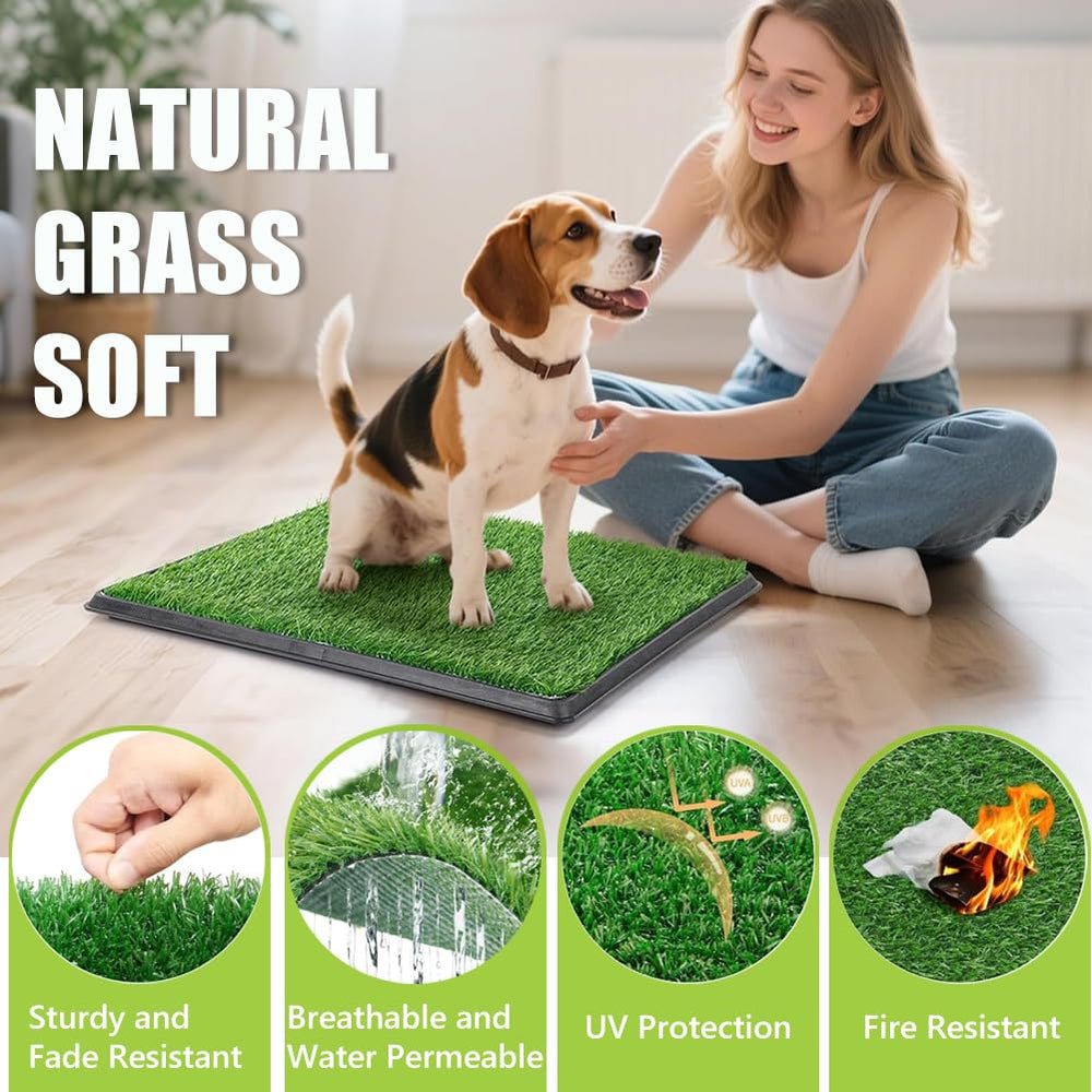 SUWUYUE two-pack replaceable grass demonstrating economical long-term potty solution