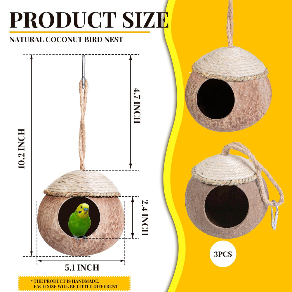 Suzile 13cm diameter nest offers roomy comfort for small birds.