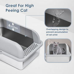 Suzzipaws hooded litter box with filter pedal showing reduced tracking on entry