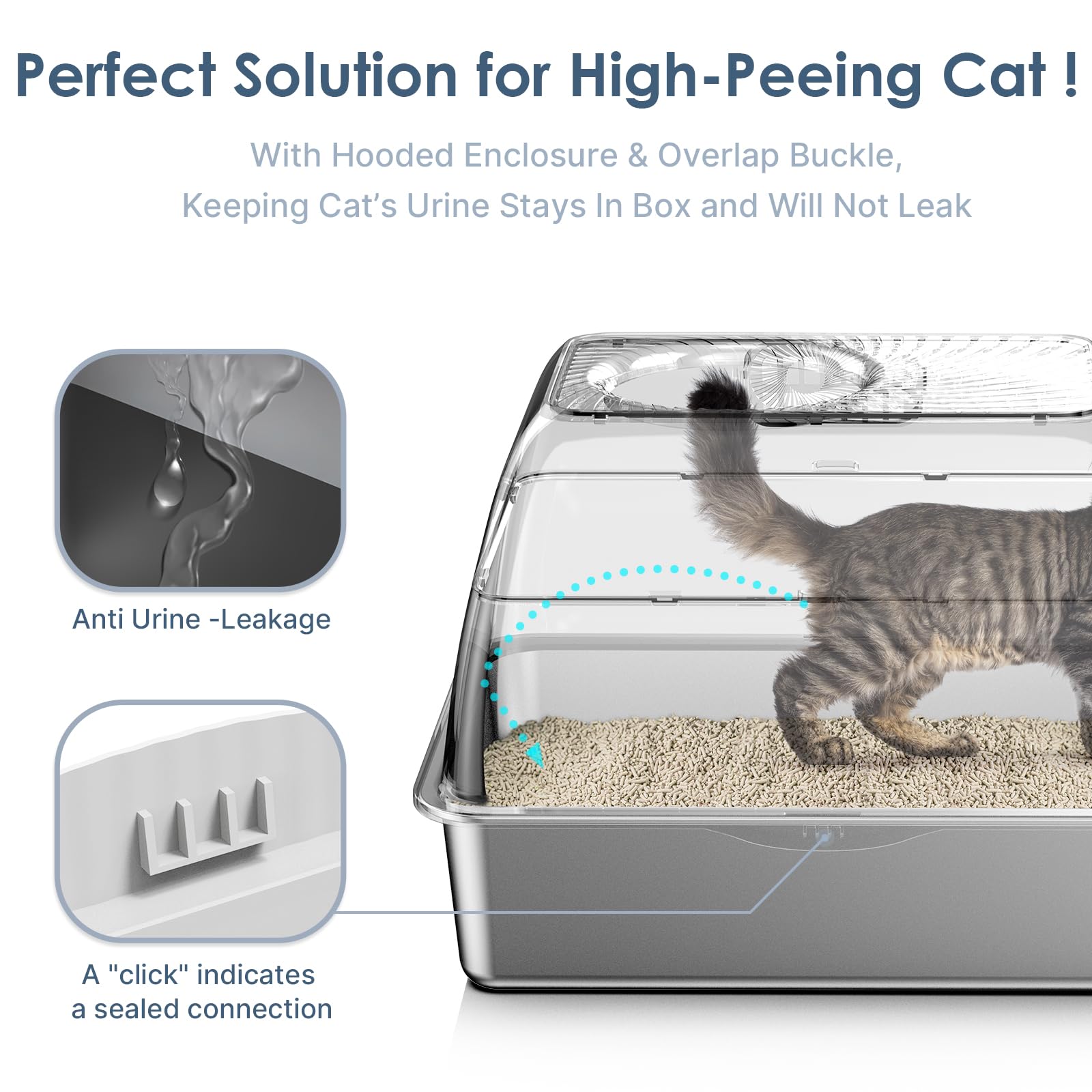 Suzzipaws large-capacity 37L stainless pan for longer use between changes