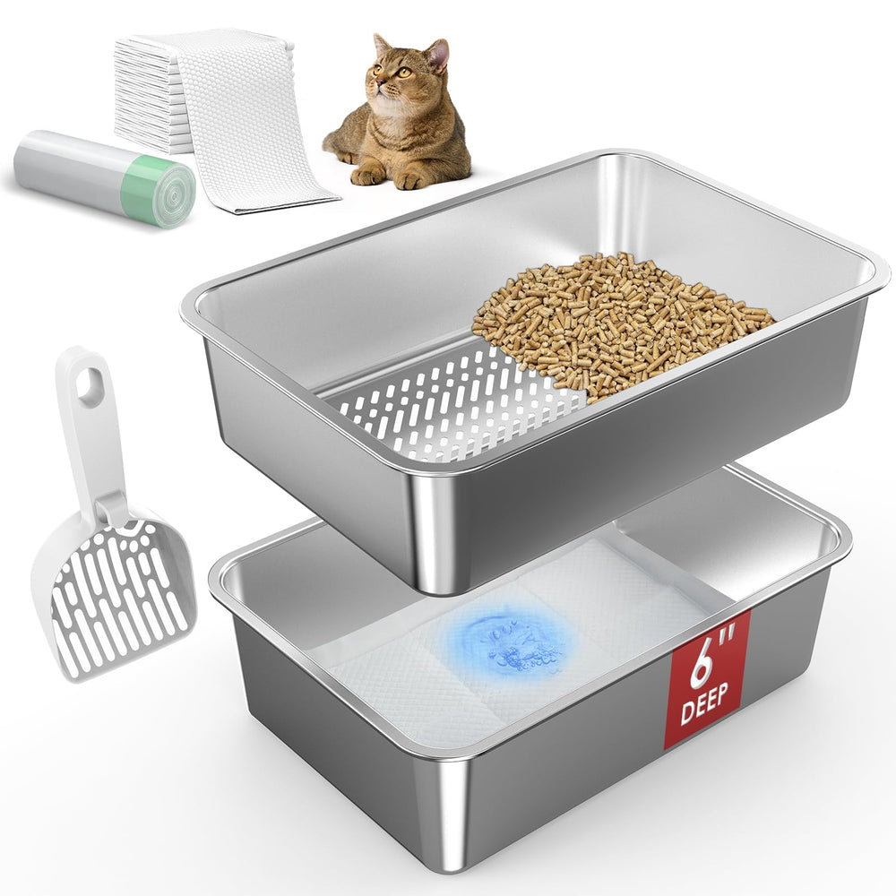 Suzzipaws litter box open top view promotes easy scooping and quick cleaning