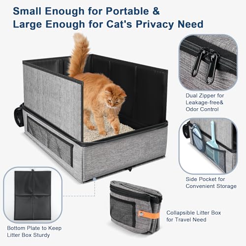 Suzzipaws-travel-litter-box-folded shows compact storage for trips.