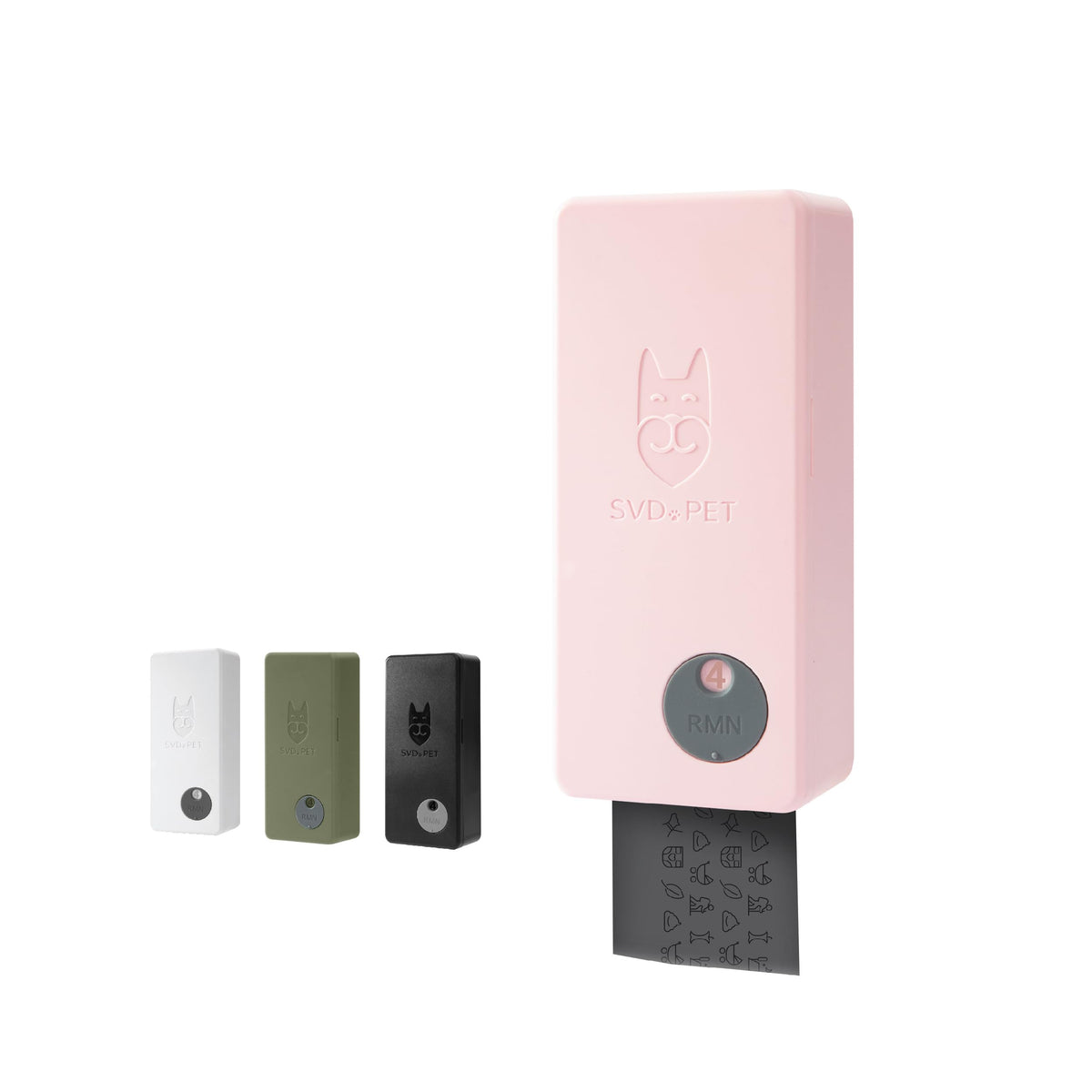 SVD.PET dog poop bag dispenser pink with magnetic lid for easy refills