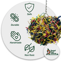 Sweet Feet and Beak 7in toy with sturdy chain for durable bird enrichment