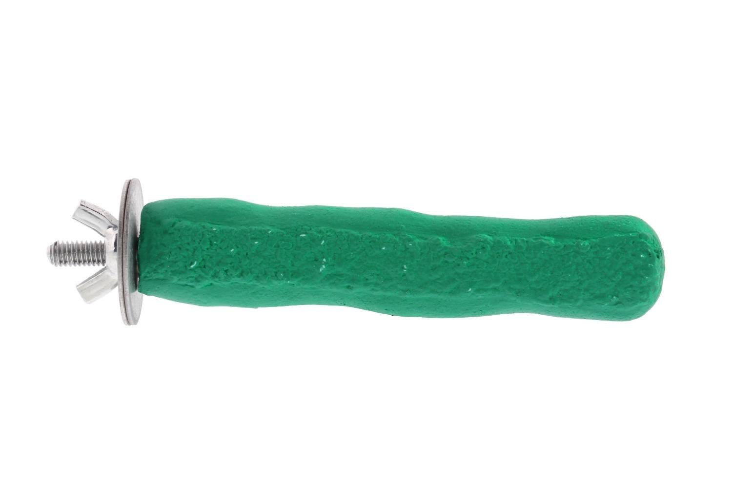 Sweet Feet and Beak comfort-grip perch attachment demonstrates universal bolt mounts for easy horizontal or vertical cage setups.
