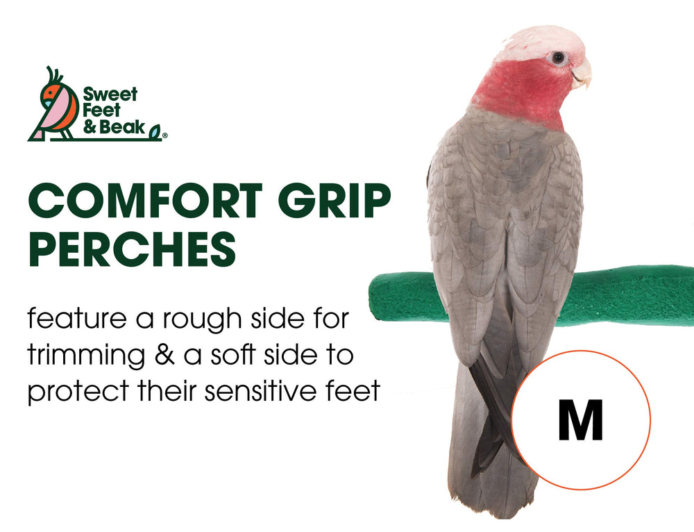 Sweet Feet and Beak perch installation on cage bars enables quick, secure setup