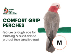 Sweet Feet and Beak perch installation on cage bars enables quick, secure setup