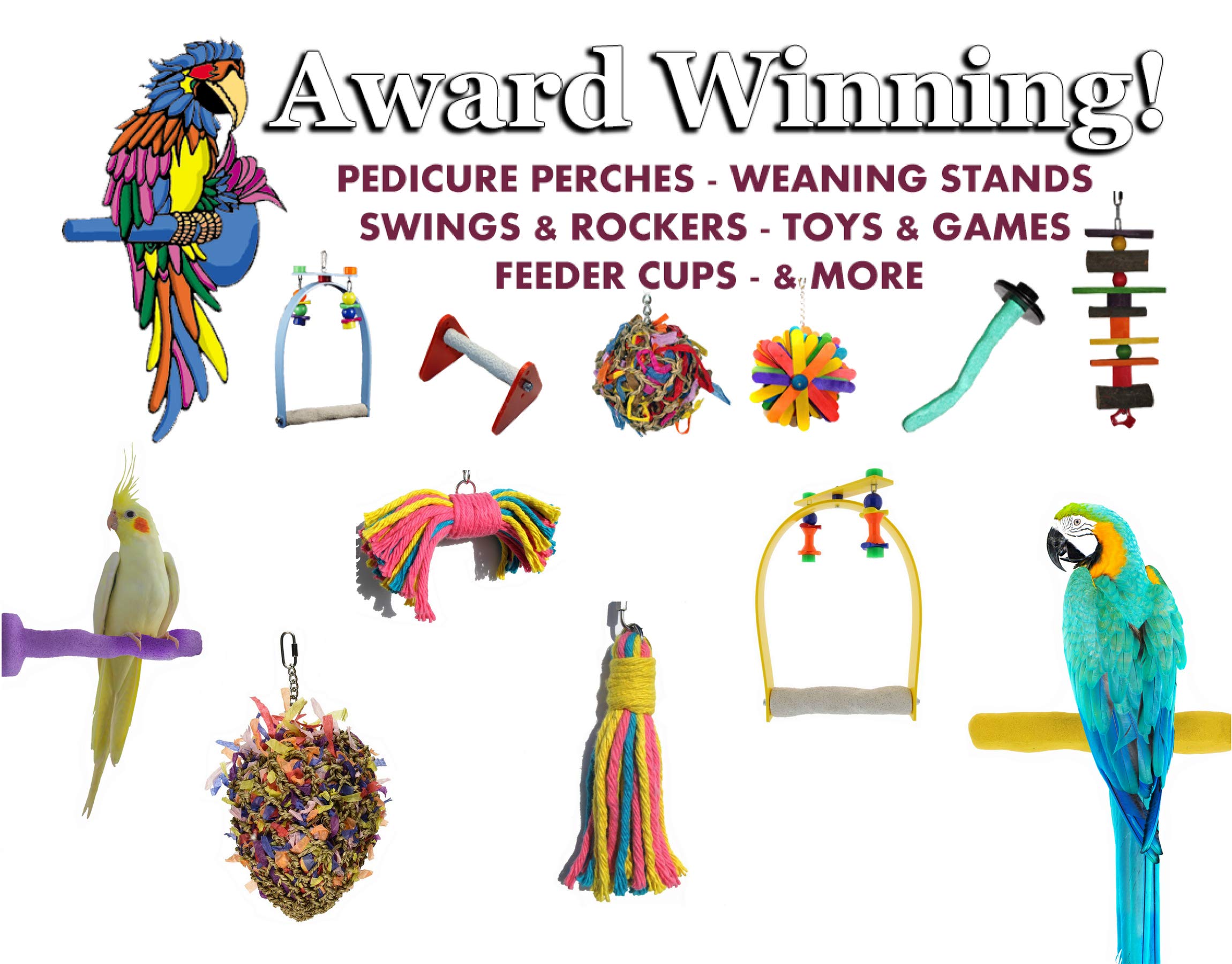 Sweet Feet and Beak made-in-usa perch prioritizes safety and quality in pet bird accessories.