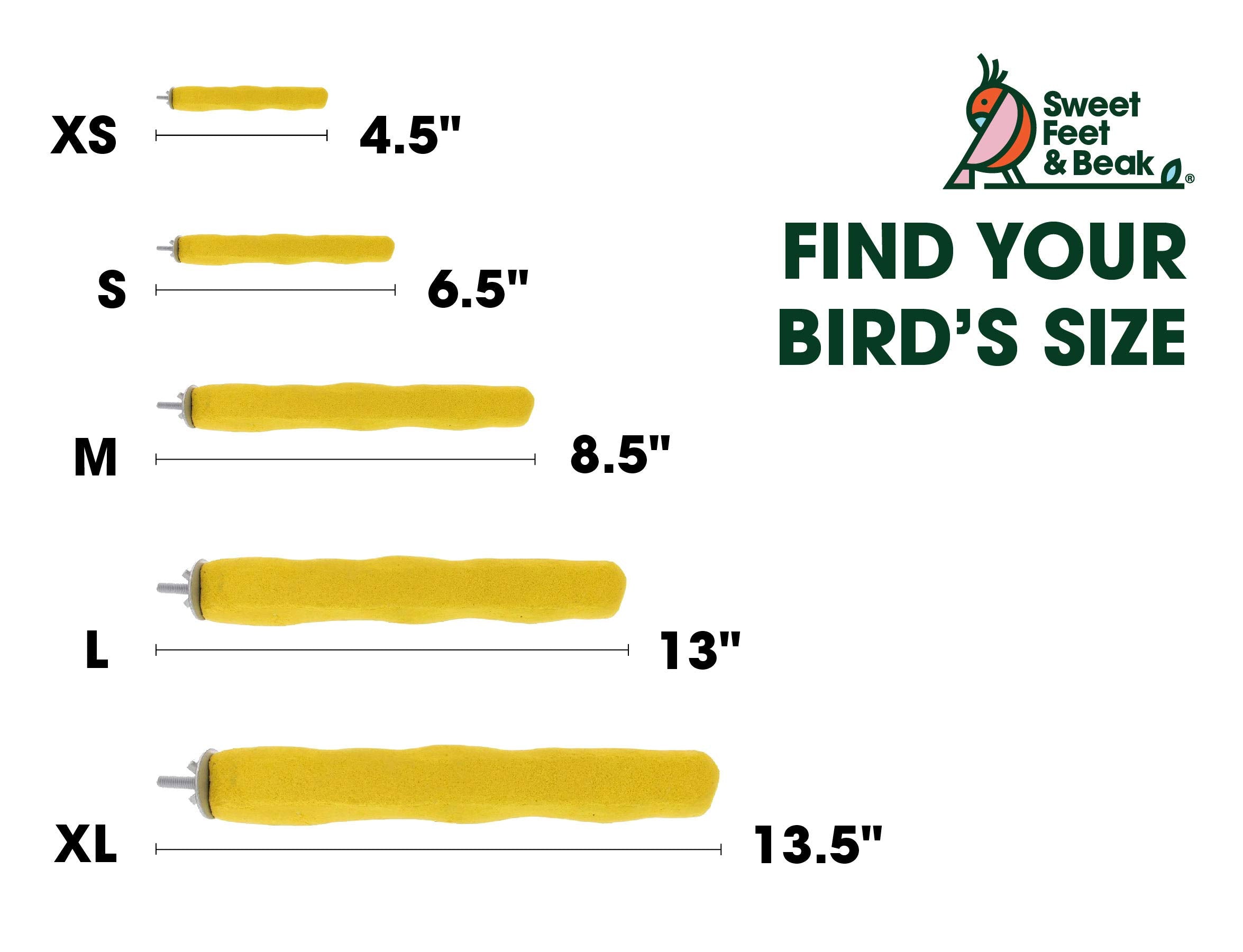 Sweet Feet and Beak safe non-toxic materials ensure bird safety on the perch