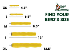 Sweet Feet and Beak safe non-toxic materials ensure bird safety on the perch