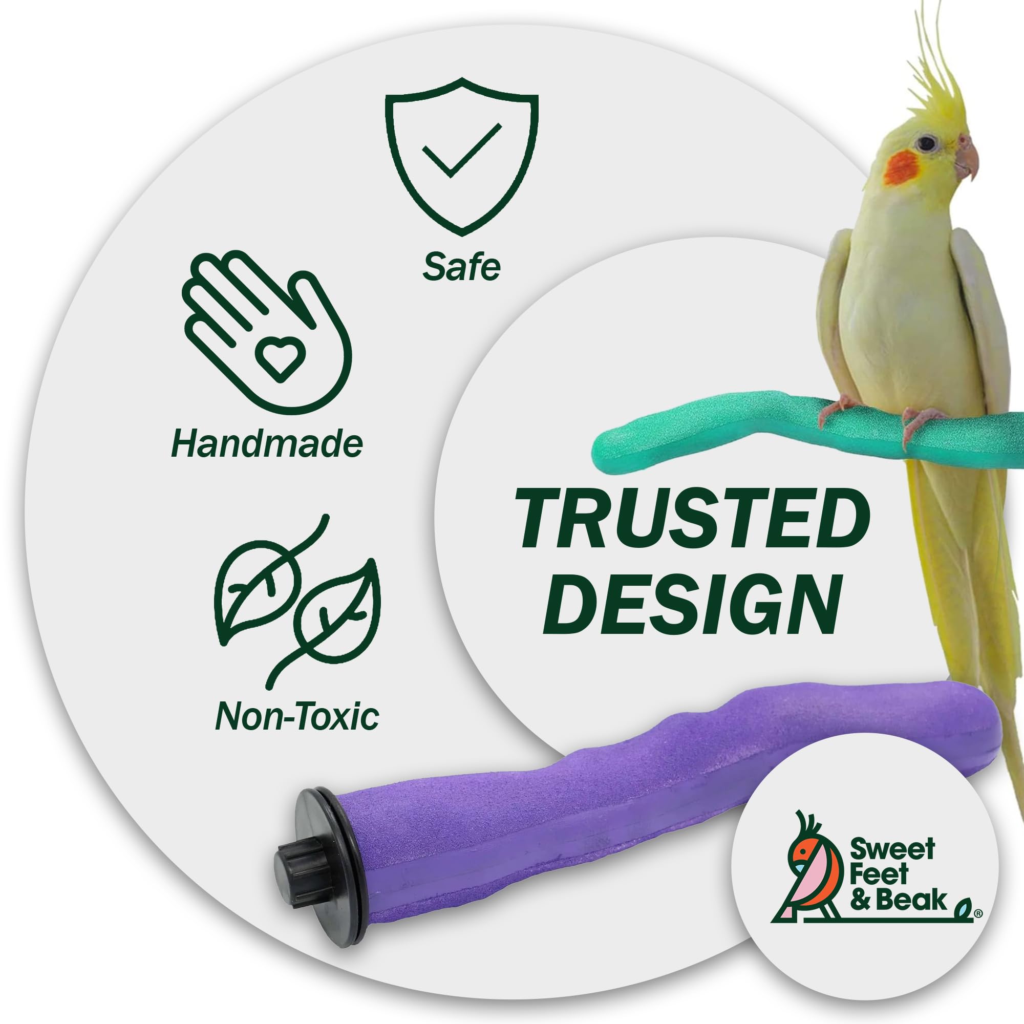 Sweet Feet & Beak safety pumice perch closeup pumice texture for beak wear