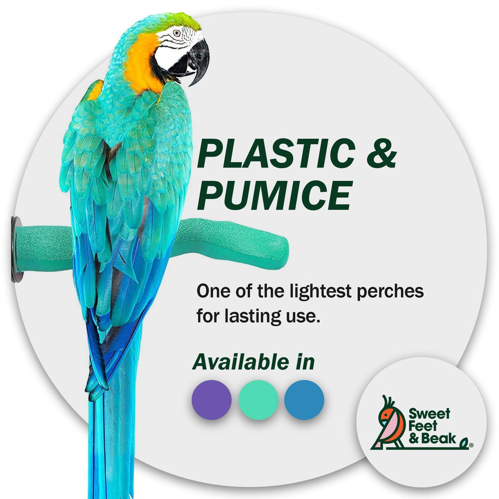 Sweet Feet & Beak safety pumice perch green color for comfortable perching and grooming