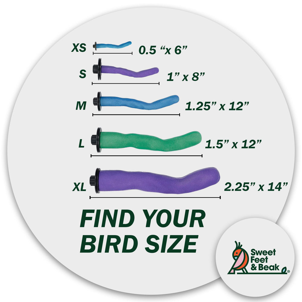 Sweet Feet & Beak safety pumice perch mounting cap feature for secure cage setup