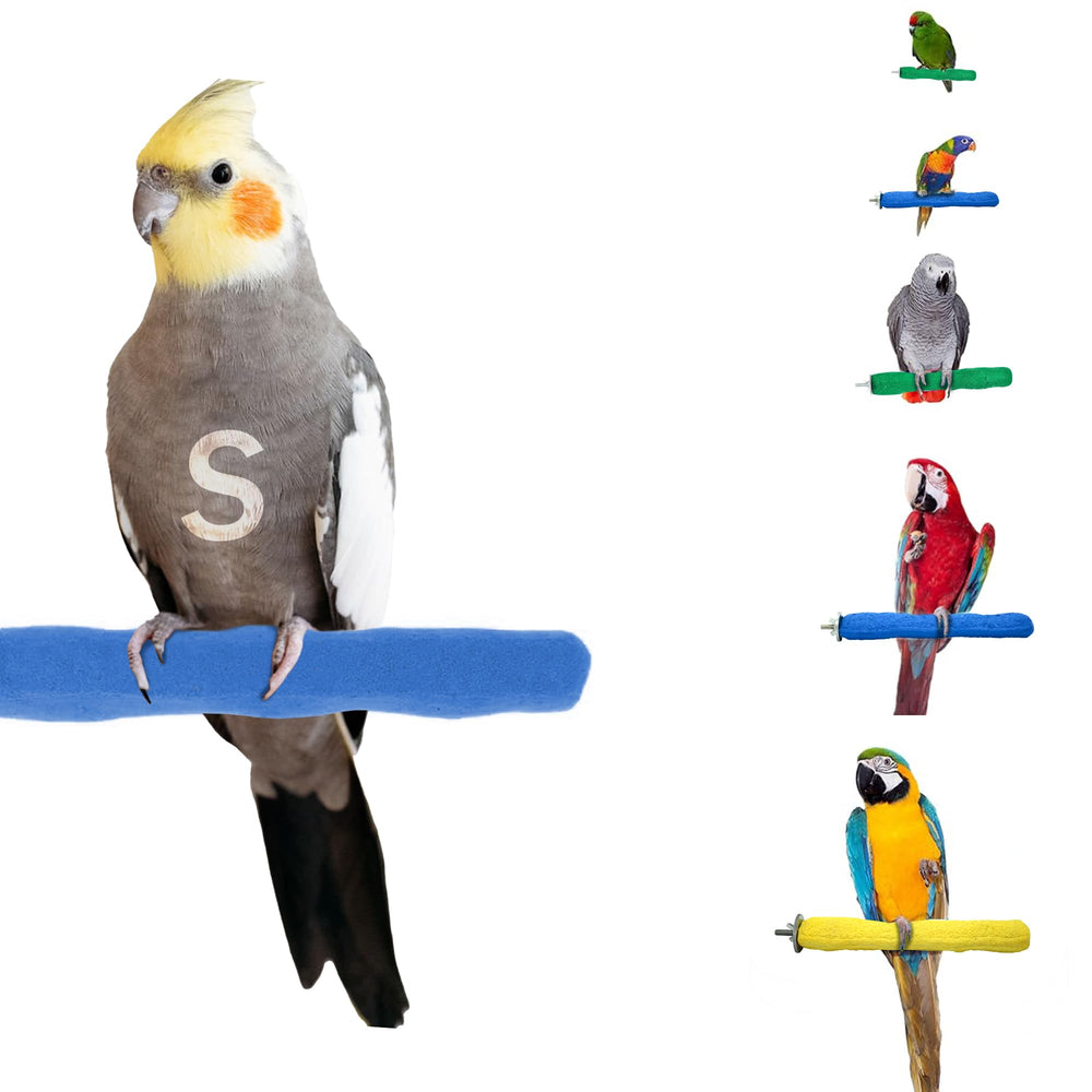 Sweet Feet & Beak Comfort Grip Perch front view shows sturdy bolt mount for quick cage setup