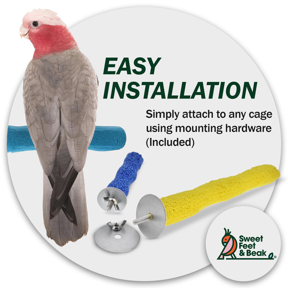 Sweet Feet & Beak 6.5-inch blue perch fits small cages for compact cages