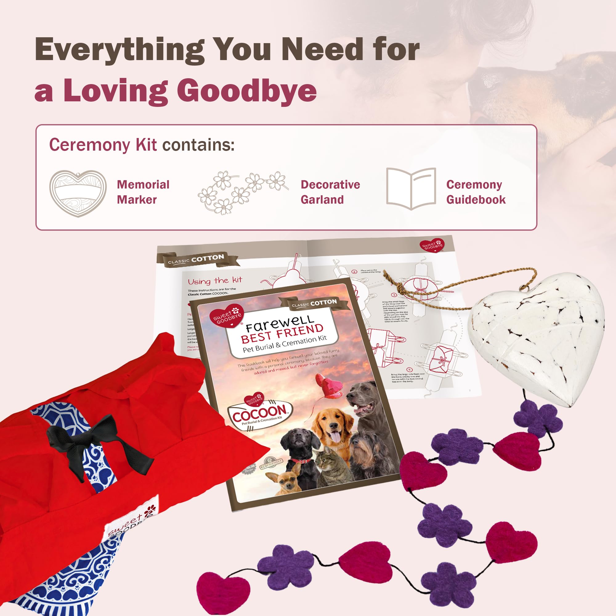Sweet Goodbye Cocoon size chart helps you pick the right fit for your pet