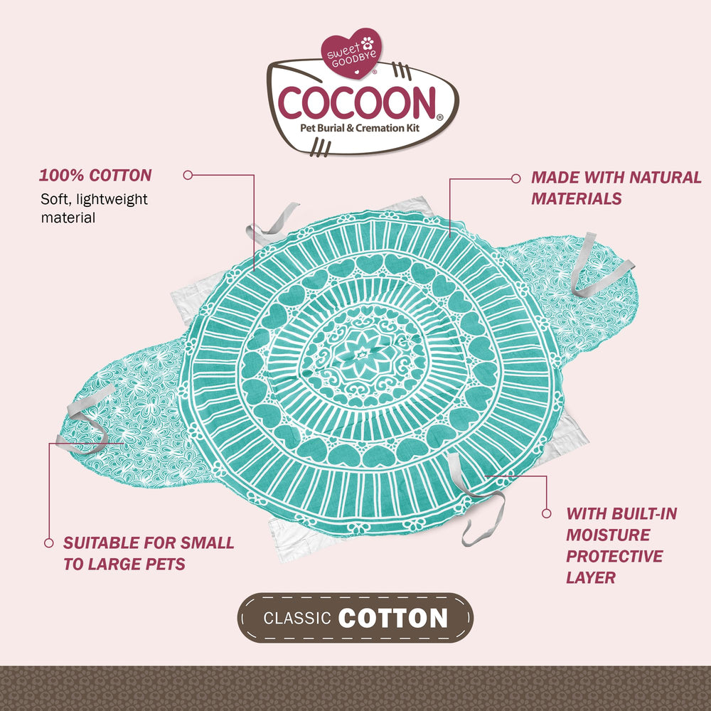 Sweet Goodbye Cocoon soft cotton shroud wrapped pet for gentle farewell
