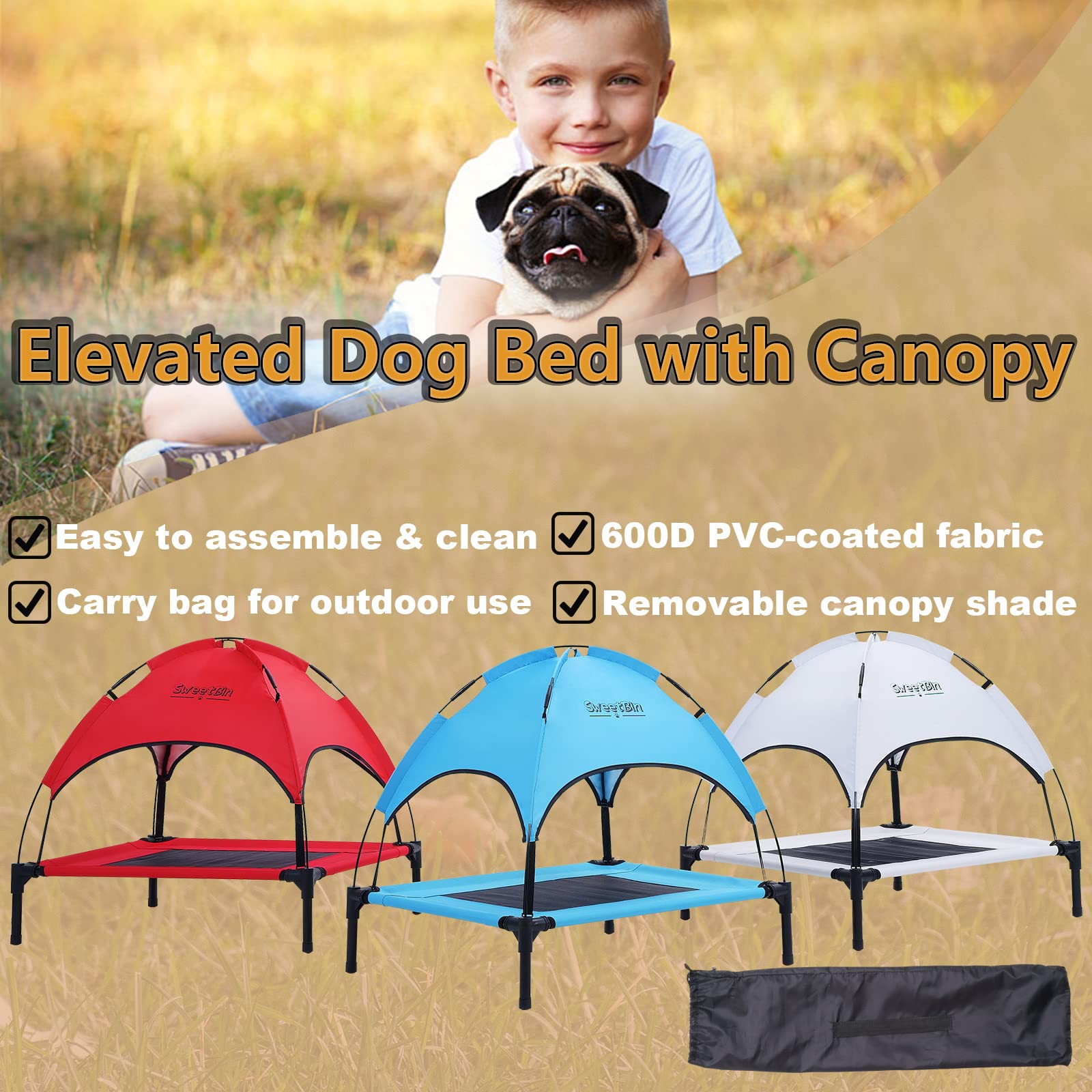 SweetBin camping-beach setup enables paw protection during outdoor trips.