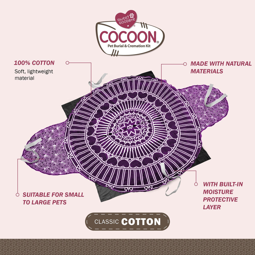 Sweet Goodbye soft cotton shroud close-up shows gentle wrapping.