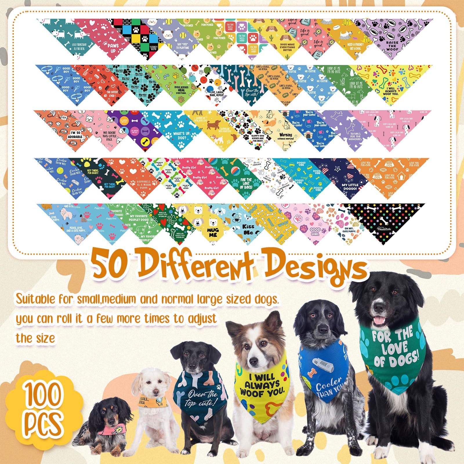 Sweetude adjustable bandana demonstrates a secure, foldable fit for pets.