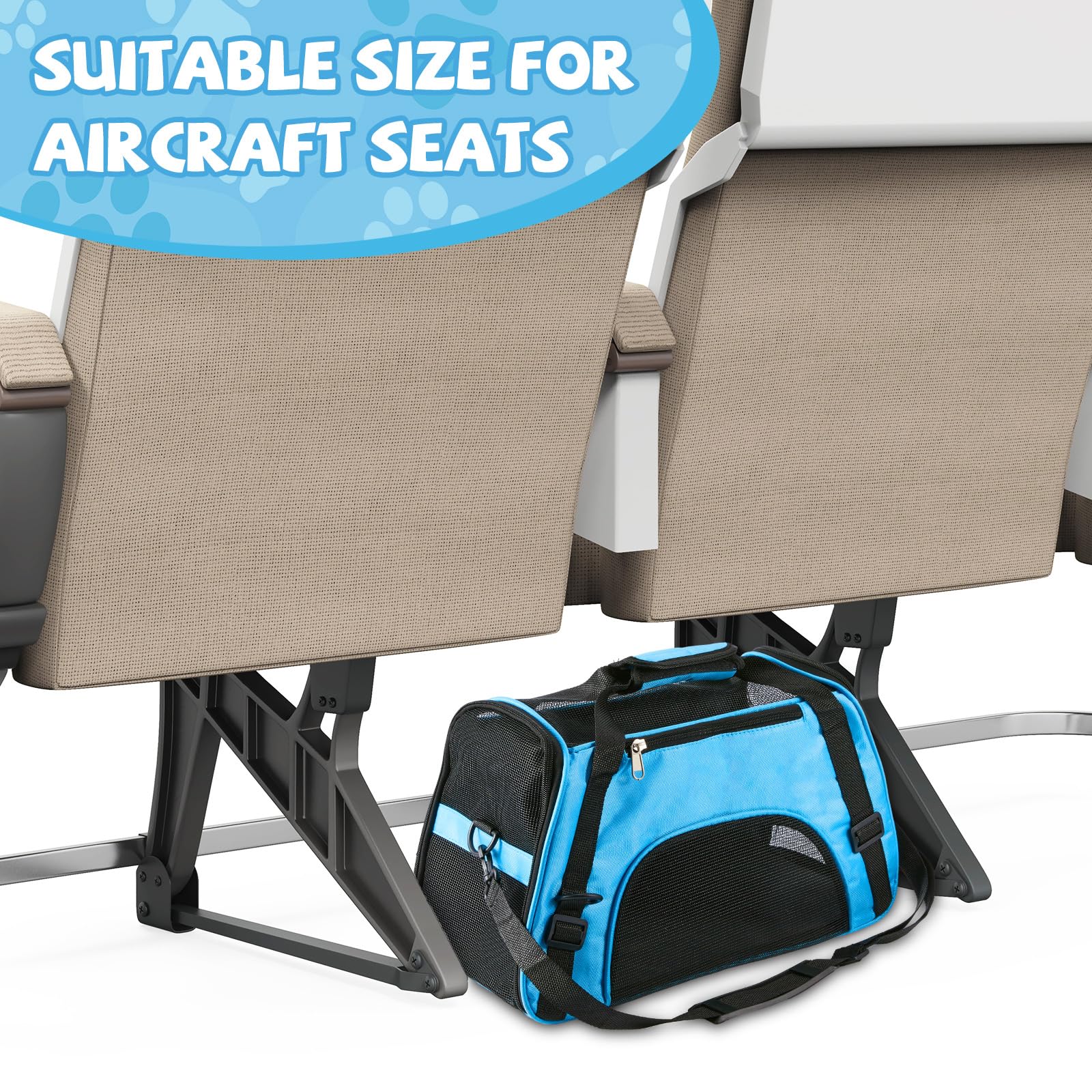 Sweetude cat carrier foldable lightweight; easy to pack and carry.