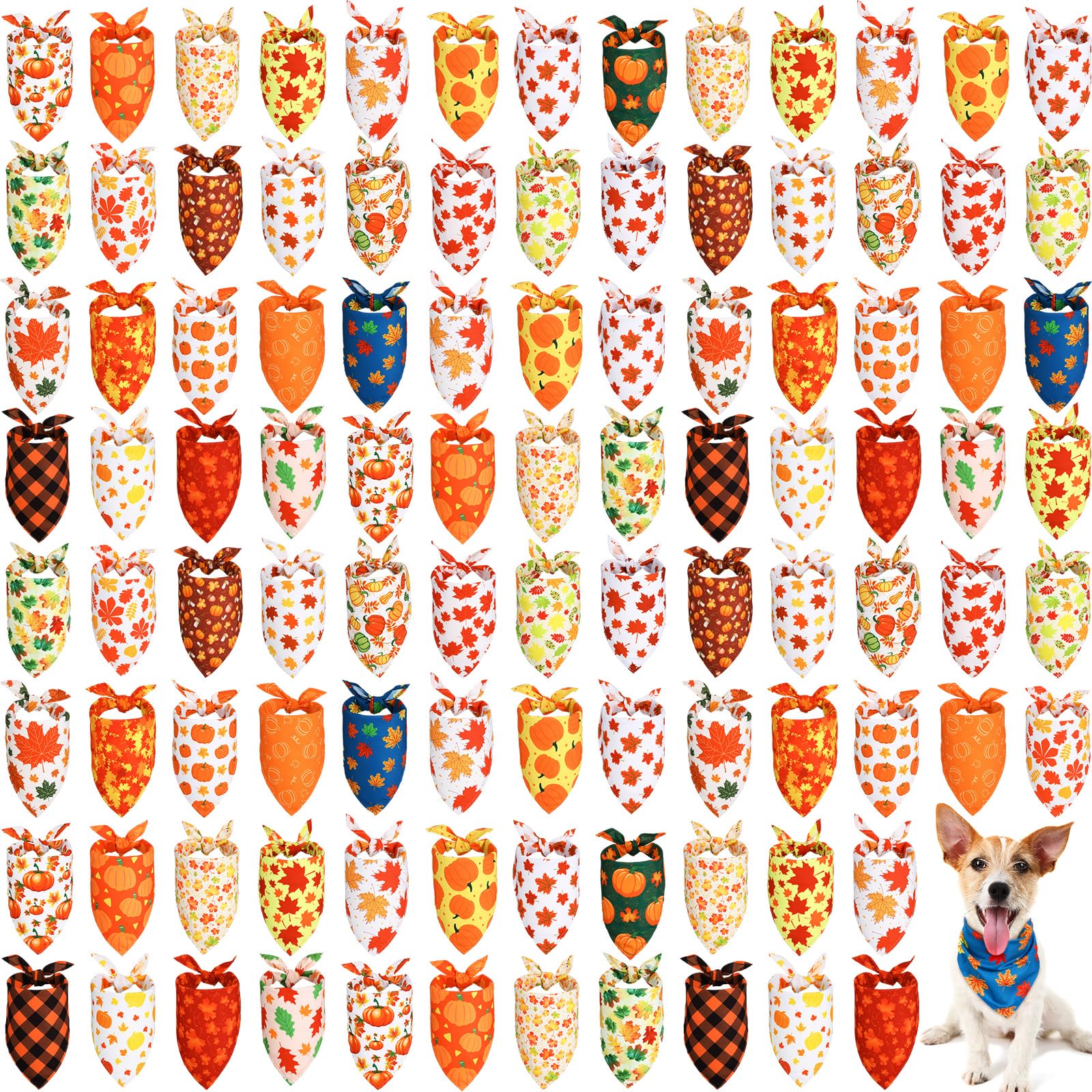 Sweetude fall dog bandanas bulk pack with assorted patterns for festive photoshoots