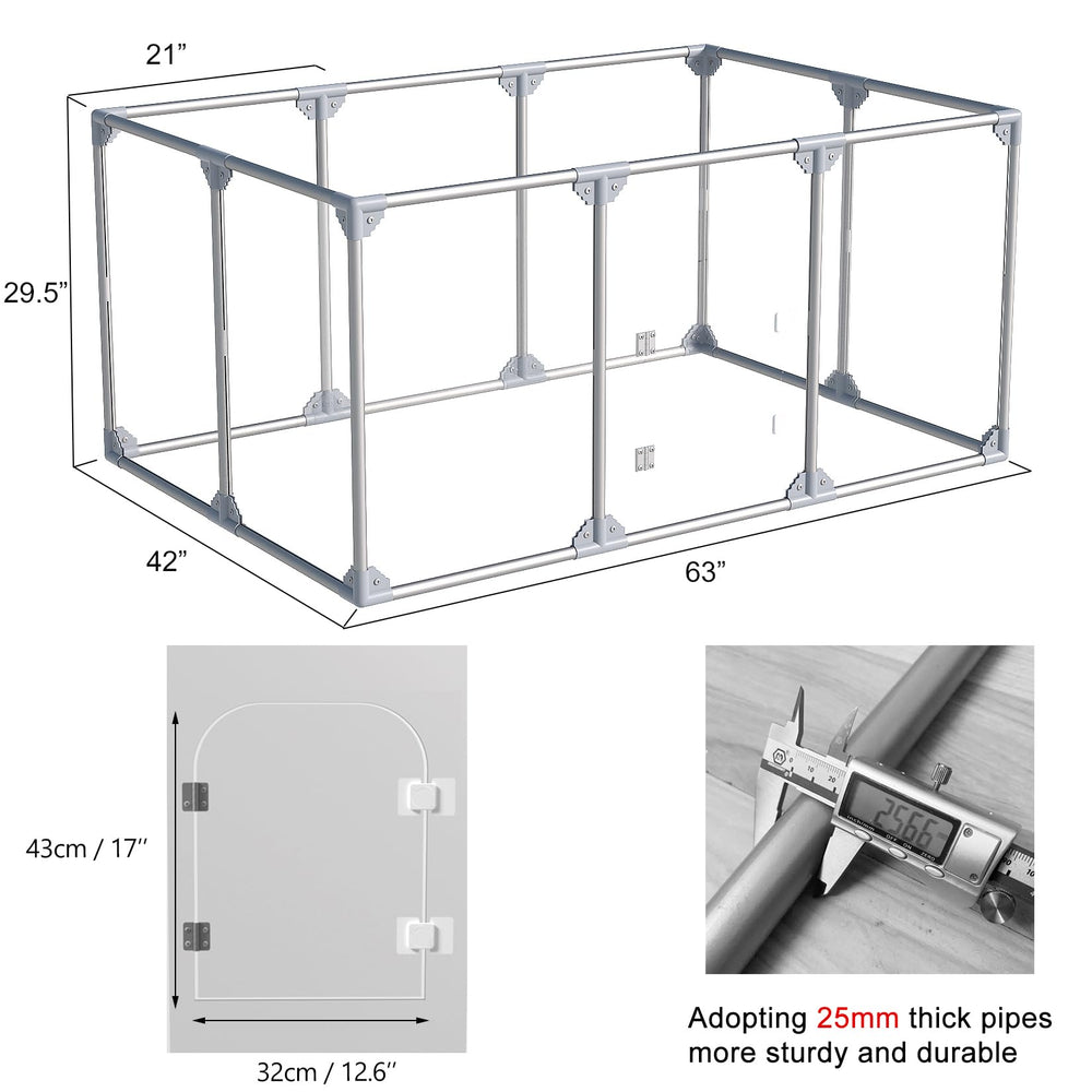 Swifthorse acrylic dog playpen indoor-enclosure offers a safe, contained space for pets.