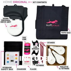 SwiftPaws Home Original pulleys enabling smooth dynamic chase paths