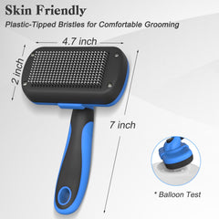 Swihauk ergonomic grooming brush features a TPR handle for comfortable grooming