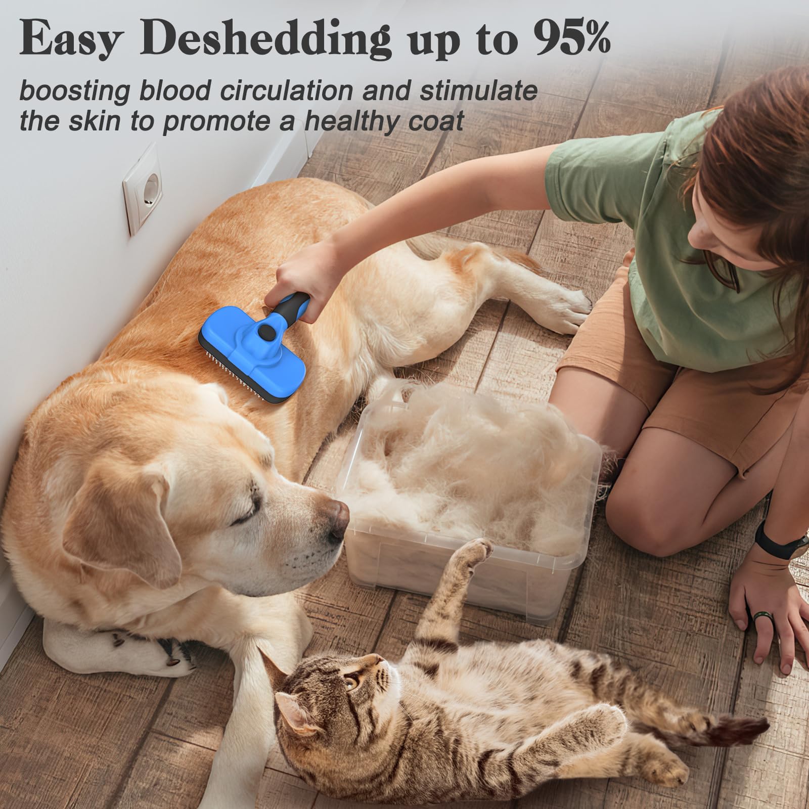 Swihauk pet grooming brush suitable for dogs and cats with various coat types
