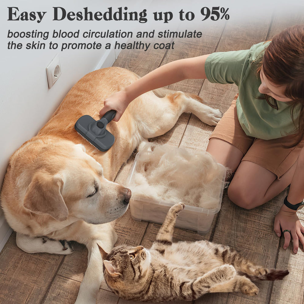 Ergonomic TPR handle on Swihauk slicker brush for comfortable grooming