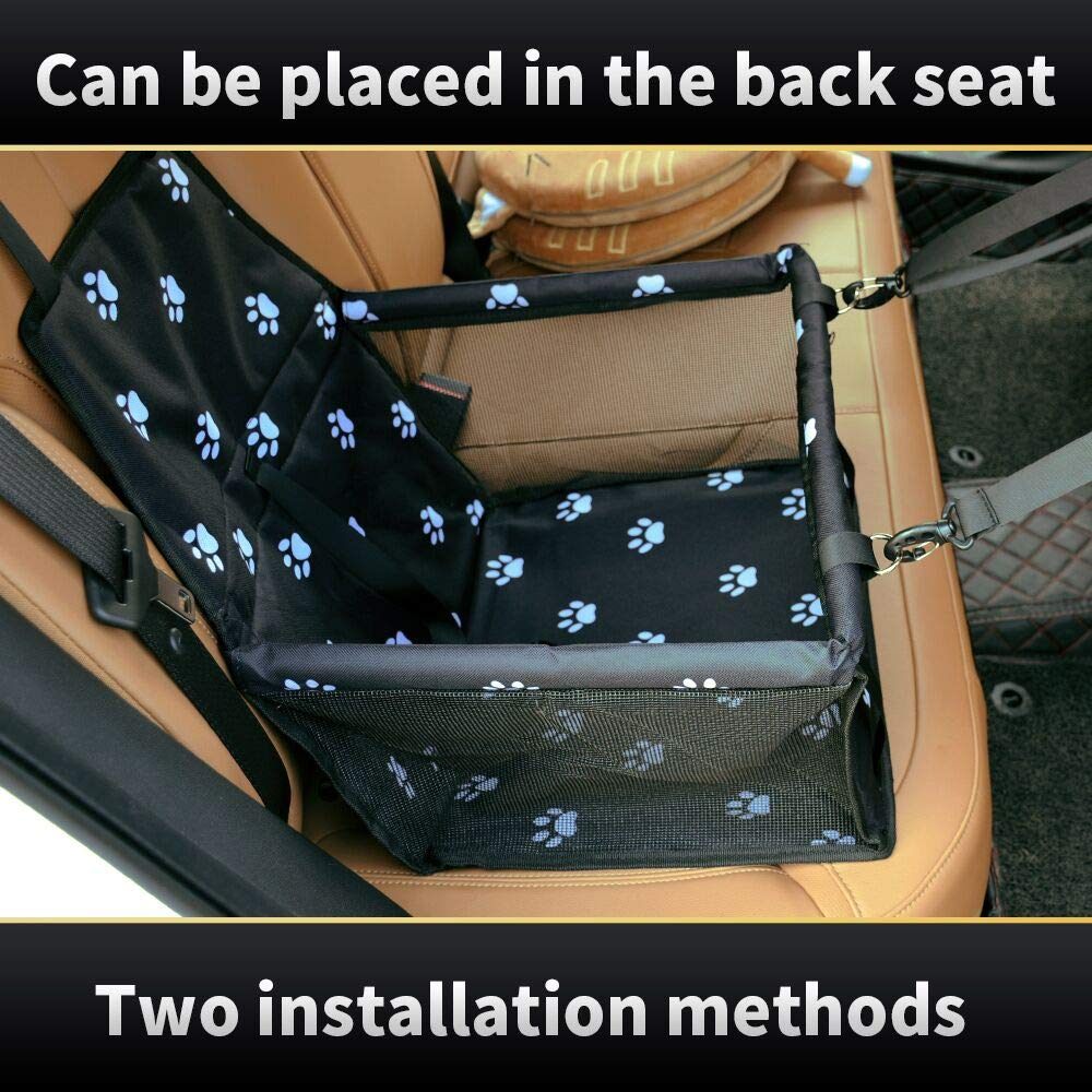 SWIHELP dog car seat breathable mesh illustrates air circulation for pet comfort.