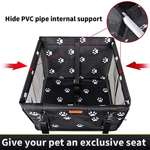 SWIHELP dog car seat clip-leash demonstrates integrated safety tether for secure restraint.