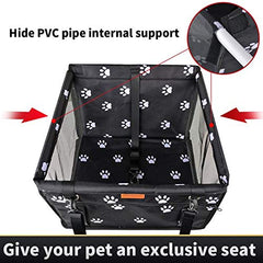SWIHELP dog car seat clip-leash demonstrates integrated safety tether for secure restraint.