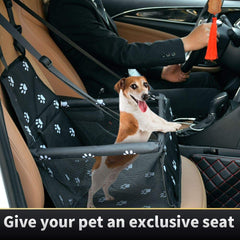 SWIHELP dog car seat side view highlighting sturdy frame to prevent collapse on bumps.