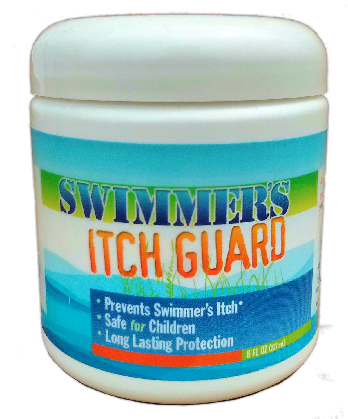 Swimmer Itch Guard cream jar is ready for lakeside protection.